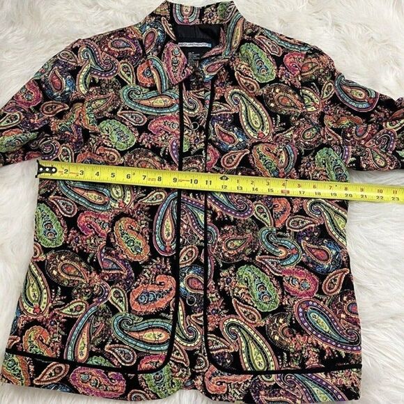 Requirements Vintage 90s Women Size M Black & Paisley Jacket Quilted Puffer NWOT - Picture 7 of 7